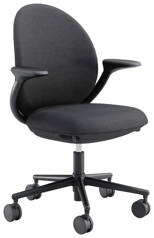 26.2 x 25.5 x 35-40 - Jade Task Chair, Black Frame, Black Knit, Charcoal PET Felt