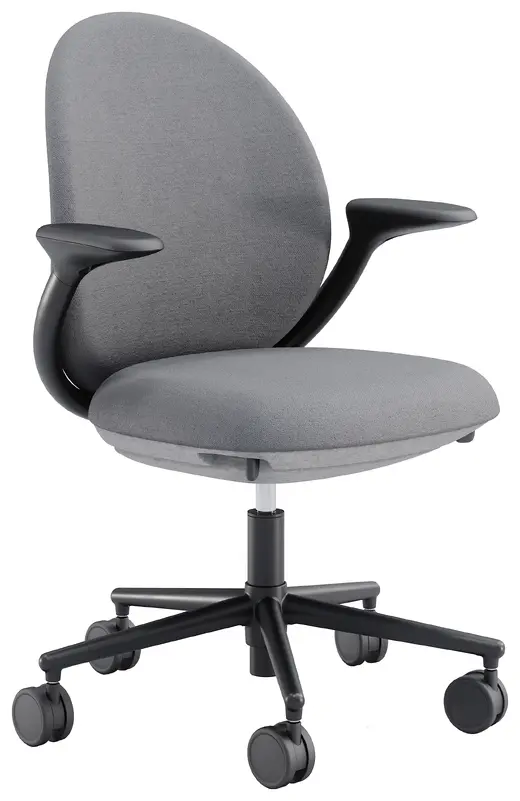 26.2 x 25.5 x 35-40 - Jade Task Chair, Black Frame, Grey Knit, Grey PET Felt
