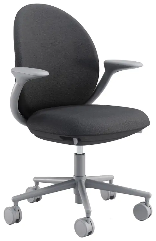 26.2 x 25.5 x 35-40 - Jade Task Chair, Silver Frame, Black Knit, Charcoal PET Felt