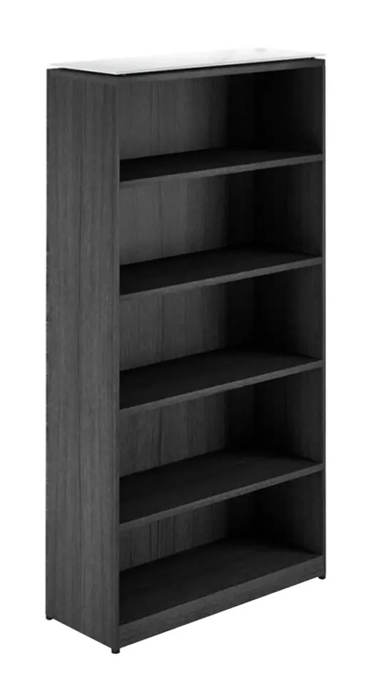 Deluxe Bookcase w/ White Glass Floated Top - 36W x 14D x 71H