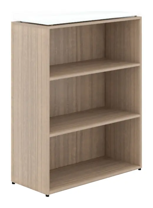Deluxe Bookcase / Small Hutch for Storage w/ White Glass Floated Top