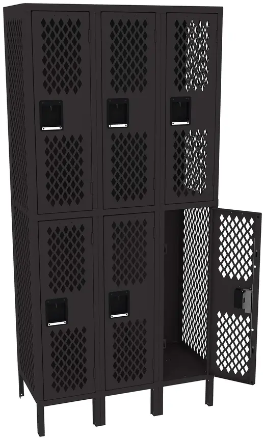 2-Tier Vent Tpl Lockers Legs - 36W x 18D x 78H