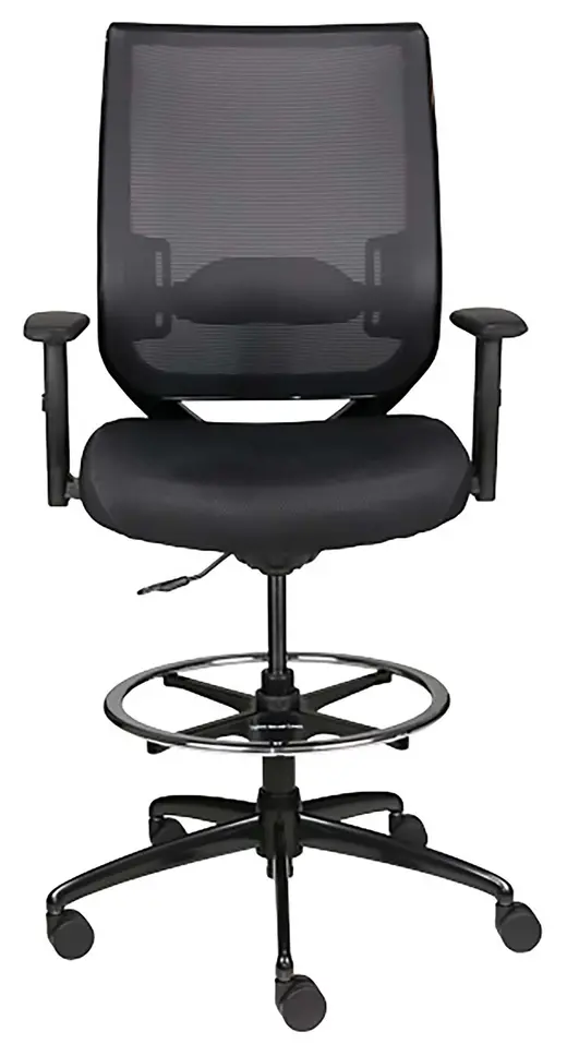 Nifty large task chair with extended seat slider,  stock, black - 20.5W x 21.5D x 43H