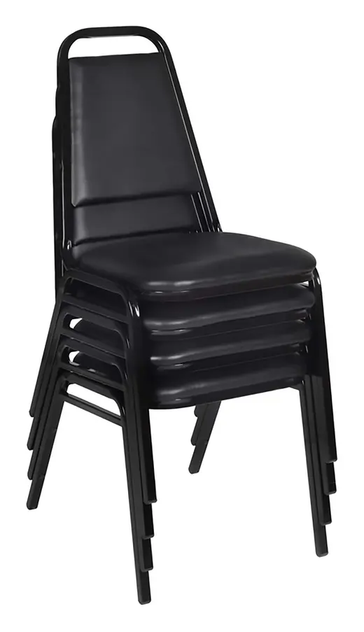 Regency Dining Cushioned Restaurant Stackable Chair (4 pack)- Black - 16 x 17 x 33