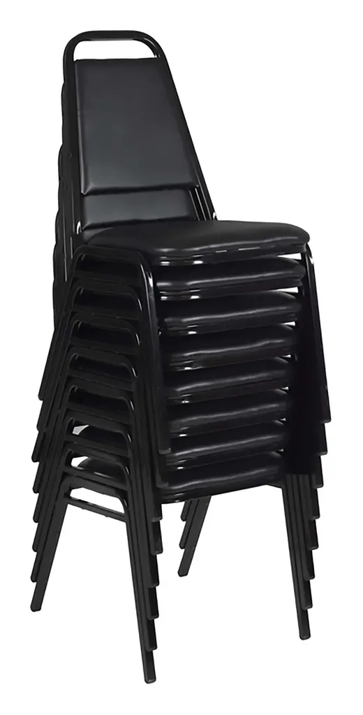 Regency Dining Cushioned Restaurant Stackable Chair (8 pack)- Black - 16 x 17 x 33