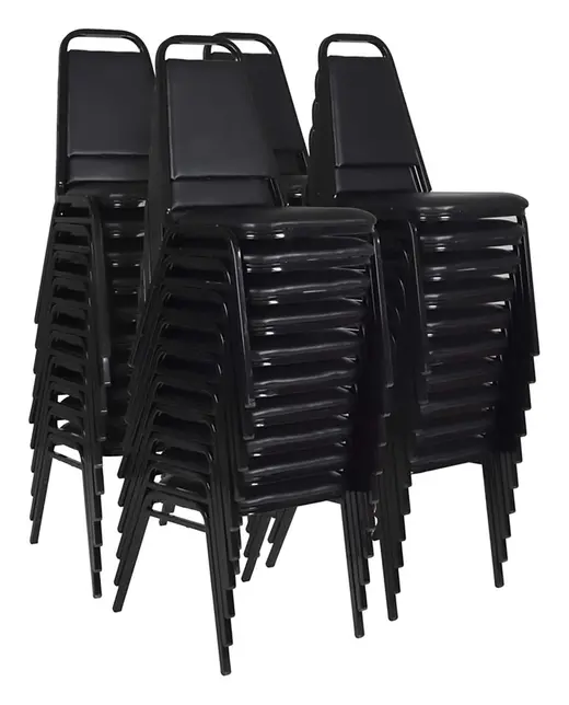 Regency Dining Cushioned Restaurant Stackable Chair (40 pack)- Black - 16 x 17 x 33