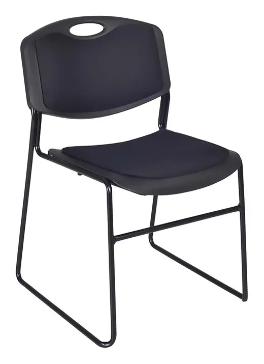 Regency Zeng Padded Support Stack Chair (12 pack)- Black - 22 x 17 x 31