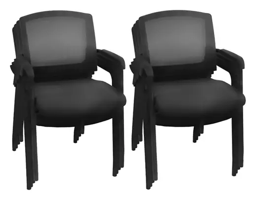 Regency Knight Multi-Purpose Office Mesh Side Chair - or Training Room Chair, Black, 8 Pack - 23 x 22 x 33.5