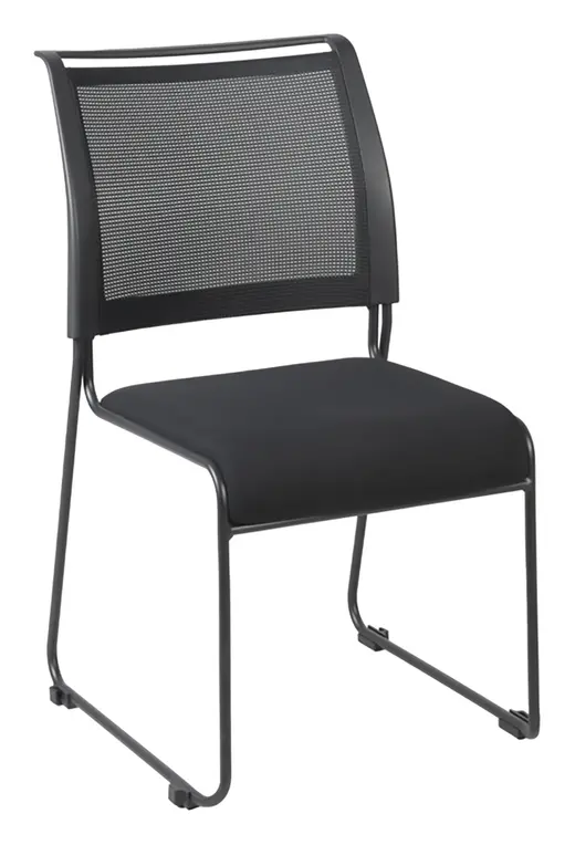 Regency Maxx Mesh Stacking Office Chairs, Fabric Seat, 6 Pack - Black - 17 x 20 x 34