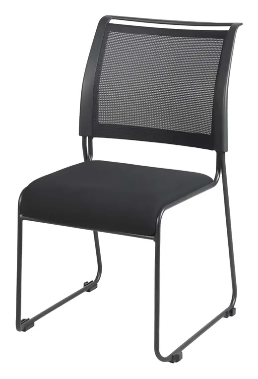 Regency Maxx Mesh Stacking Office Chairs, Fabric Seat, 12 Pack - Black - 17 x 20 x 34