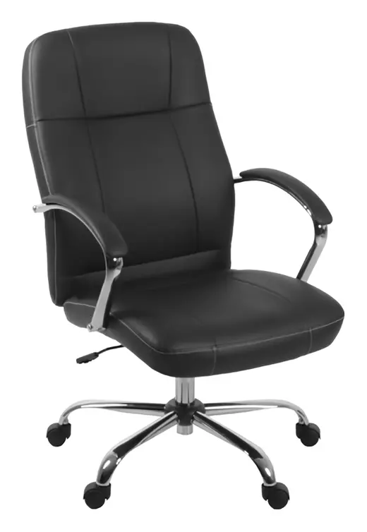 Regency Cielo Leatherette Executive Mid-Back Arm Office Chair- Black - 26 x 27 x 44.75
