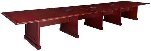 Regency Prestige 20 ft. Traditional Conference Table with 3 Charging Ports- Mahogany - 240 x 50 x 29