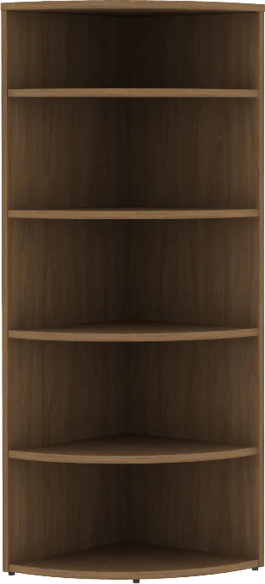 Open Corner Bookcase, N Edge - 24W x 24D x 73H