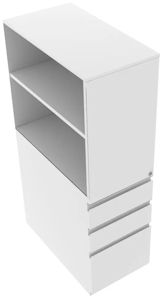 Tower With Bookcase-open to the left, box box file, 15w x 51-1/2h x 24d