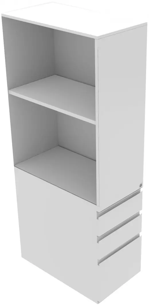 Tower With Bookcase-open to the left, box box file, 15w x 63-1/2h x 24d