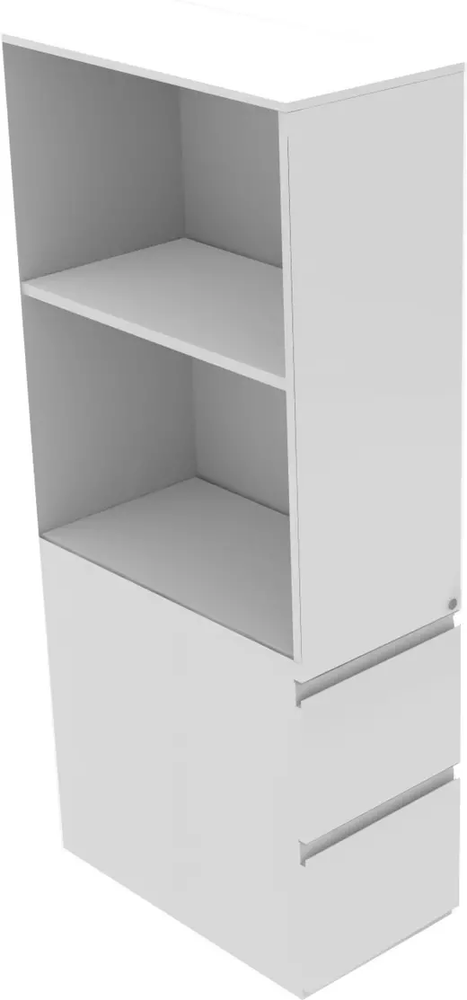 Tower With Bookcase-open to the left, file file, 15w x 63-1/2h x 24d