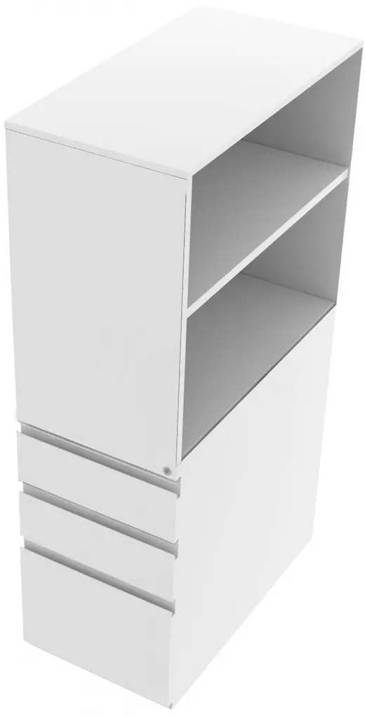 Tower With Bookcase-open to the right, box box file, 15w x 51-1/2h x 24d