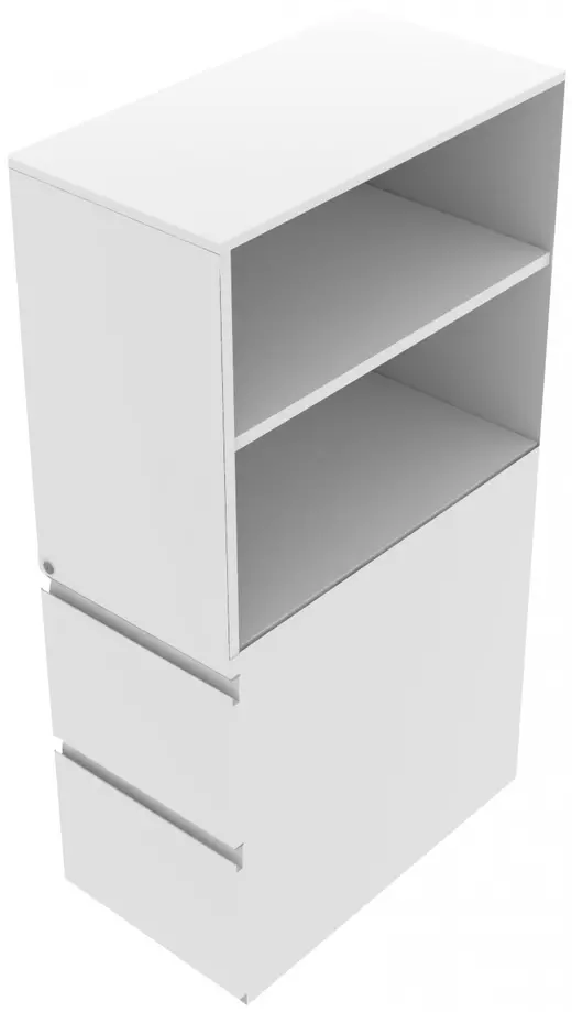 Tower With Bookcase-open to the right, file file, 15w x 51-1/2h x 24d