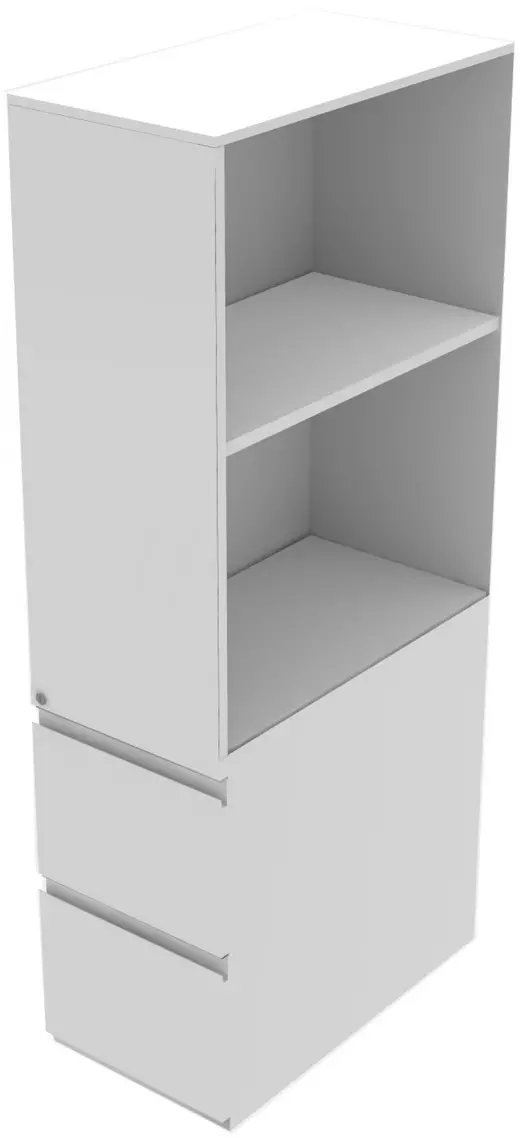Tower With Bookcase-open to the right, file file, 15w x 63-1/2h x 24d