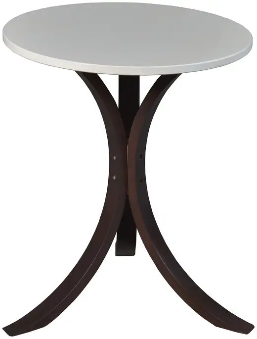 Niche Mia Bentwood Round Accent Side Table- Mocha Walnut Beige - 18 x 18 x 21
