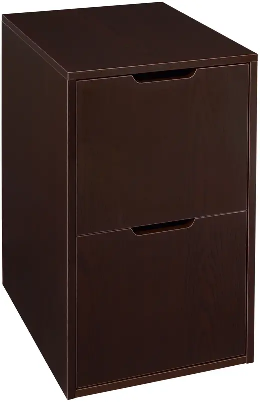 Niche Mod Freestanding Pedestal Two Drawer Filing Cabinet- Truffle - 15 x 19 x 27