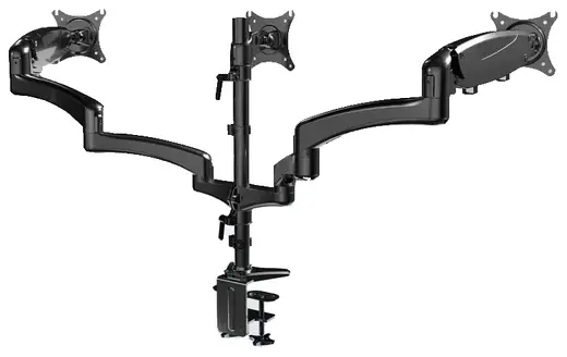 Clamp On Pneumatic Triple Monitor Arm