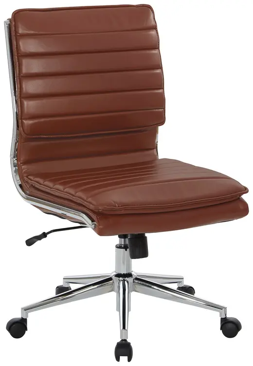 Armless Mid Back Manager's Faux Leather Chair - 20.25W x 23.5D x 37.25/41H