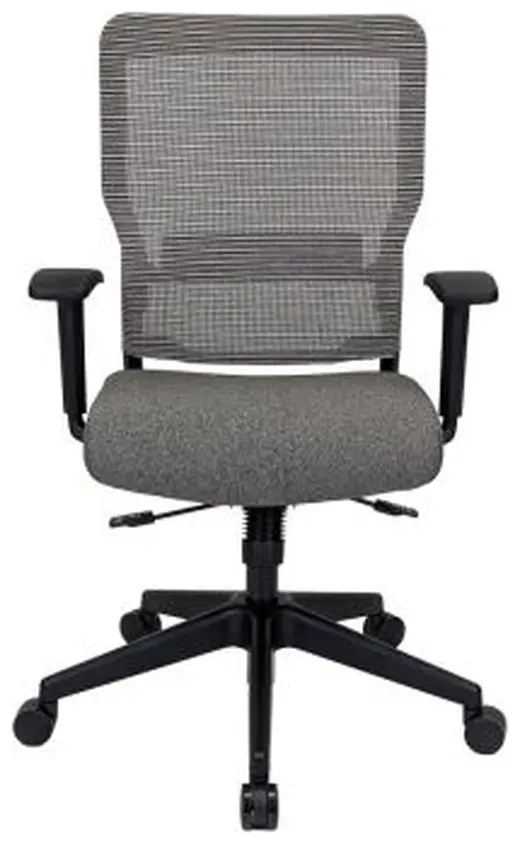 Rumor Mesh Back Chair, Black Frame, Driftwood Weave Mesh, Mineral Gray Seat - 28 x 28 x 41.5/46.5