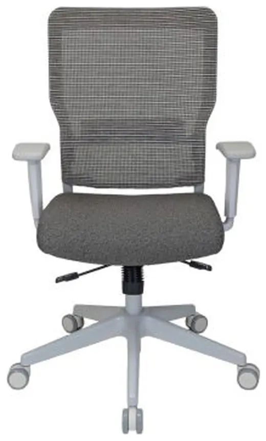 Rumor Mesh Back Chair, White Frame, Driftwood Weave Mesh, Mineral Gray Seat - 28 x 28 x 41.5/46.5