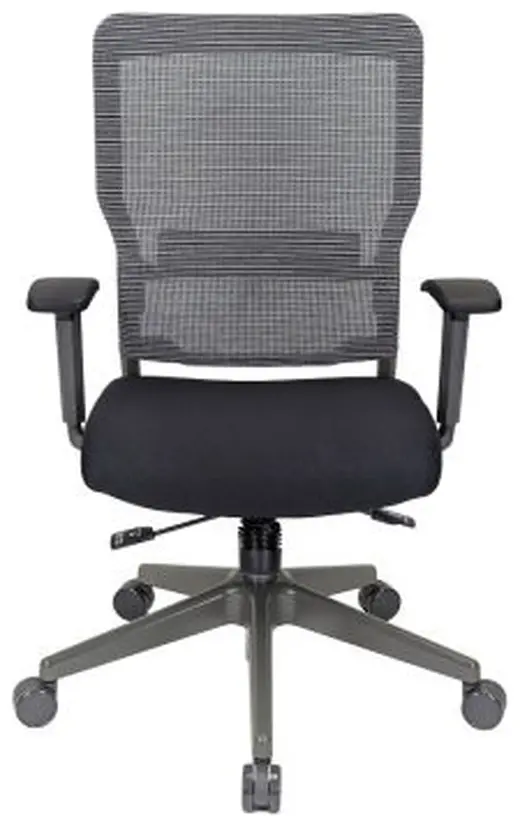 Rumor Mesh Back Chair, Gray Frame, Shadow Weave Mesh, Twilight Black Seat - 28 x 28 x 41.5/46.5
