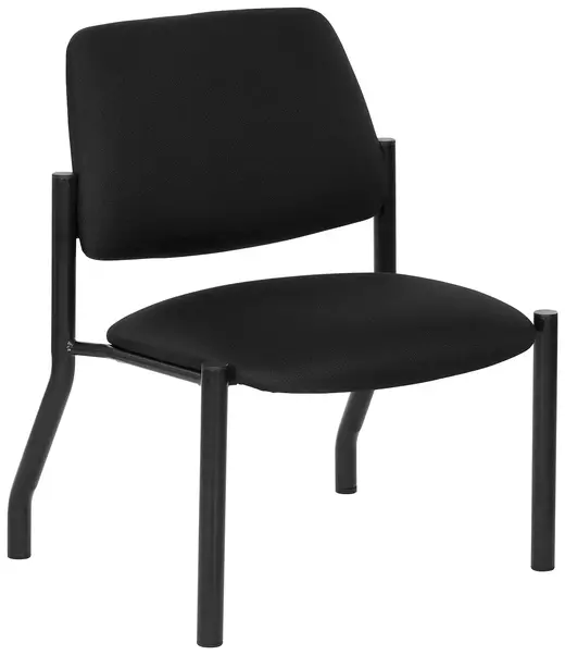 Big & Tall Armless Guest Chair, Icon Black Upholstery, 500 lb Rating - 24.75 x 24.5 x 33