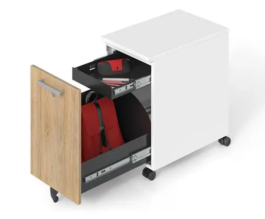 Personal Mobile Storage Unit w/Internal Box Drawer - Left Access
