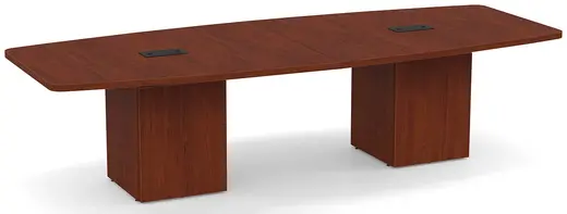 120 x 30/48 Boat Shaped Conference Table w/Cube Base - 2 Leaf