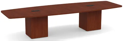 144 x 33/48 Boat Shaped Conference Table w/Cube Base - 2 Leaf
