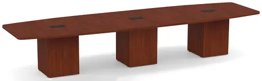 168 x 33/48 Boat Shaped Conference Table w/Cube Base - 3 Leaf 