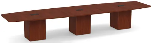 192 x 33/48 Boat Shaped Conference Table w/Cube Base - 3 Leaf