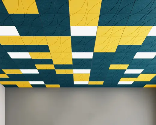 Set of 8 Wave Design Acoustic Ceiling Tiles