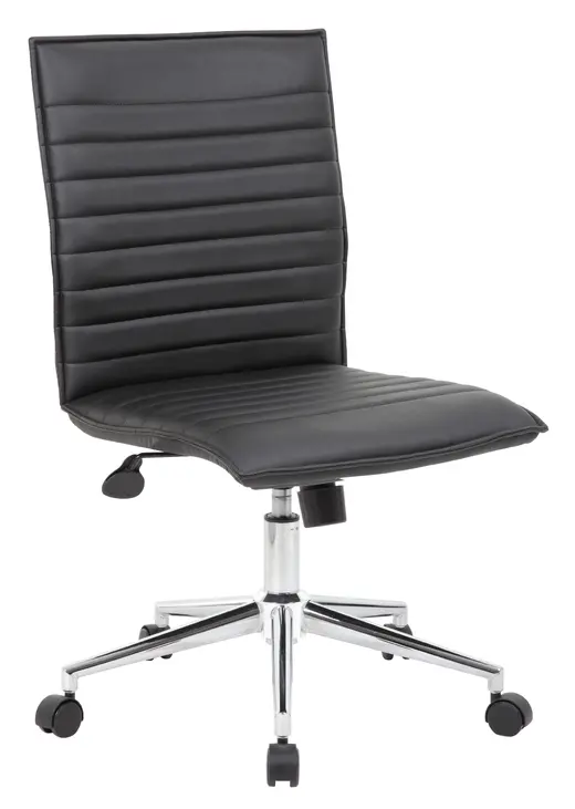 Black Vinyl Armless Hospitality Chair
