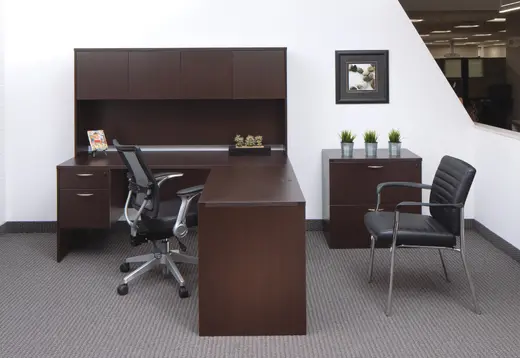 An L Shaped Desk with Increasing Levels of Storage