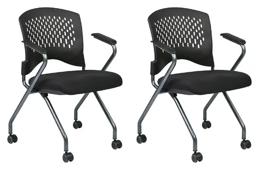 Deluxe Folding Chair with Ventilated Plastic Wrap Around Back
