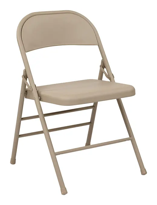 Folding Chair with Metal Seat and Back