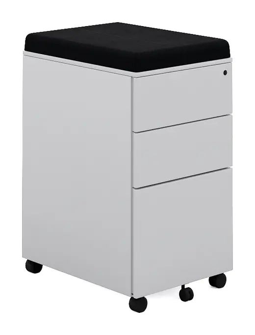 Metal Mobile Pedestal w/Black Cushion - 17x20x24.4
