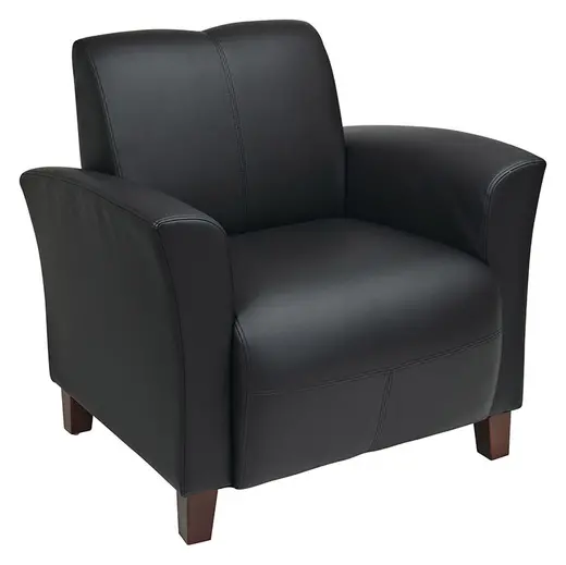 Black Bonded Leather Breeze Club Chair
