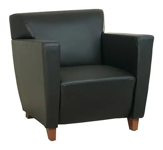 Black Bonded Leather Club Chair