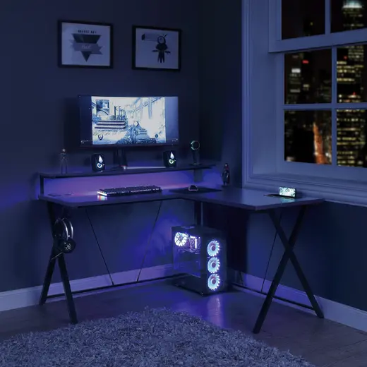 Checkpoint L Shape Gaming Desk