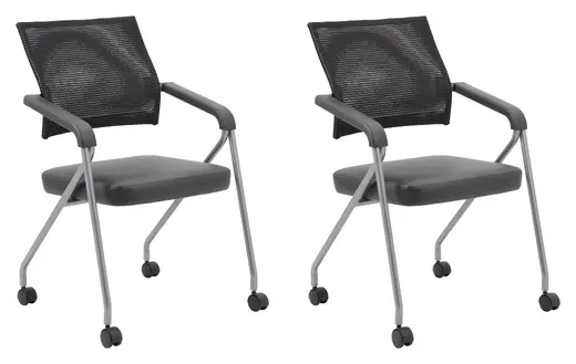 Black Mesh Training Chair With Pewter Frame,2 In A Box