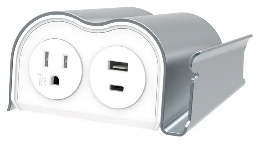 Mesa, 6' Cord, White Base, Silver Top