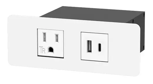 Apollo Lite, Recessed Outlet, White Faceplate
