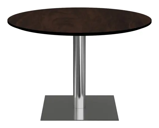 29W x 29D x 42H - Carina Round Table, Knife Edge Bevel, Polished Chrome Base