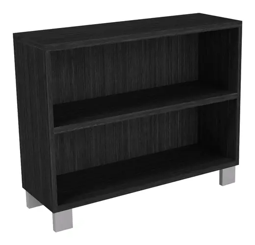 2 Shelf Bookcase, Silver Feet - 36W x 12D x 29H